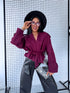 "BURGUNDY SPRITZ" - suede-like jacket